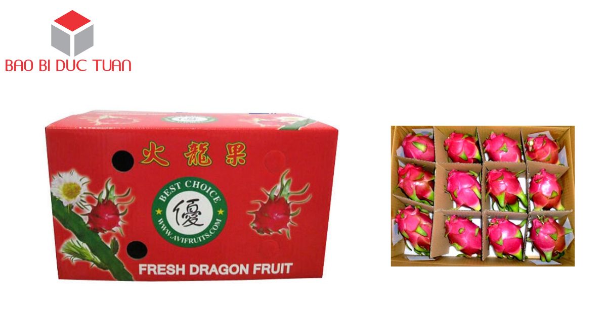 thùng carton 3 lớp đựng Thanh Long