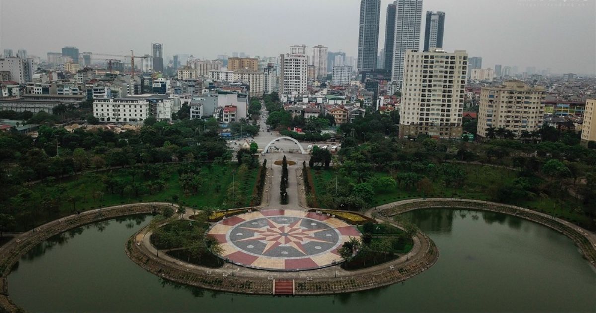 ảnh chụp công viên Cầu Giấy
