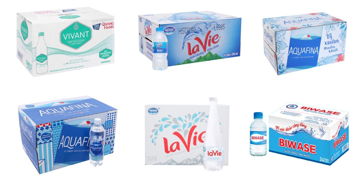 Các mẫu thùng carton đựng nước khoáng đóng chai đẹp nhất 2023