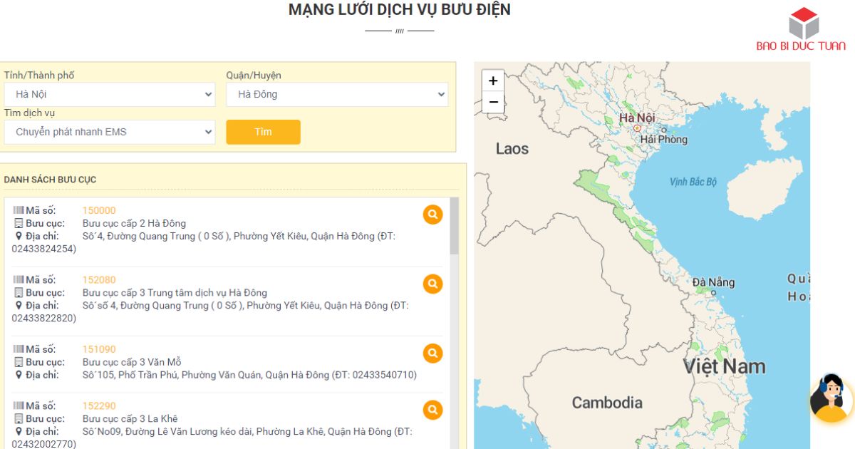 gui hang qua buu dien 9