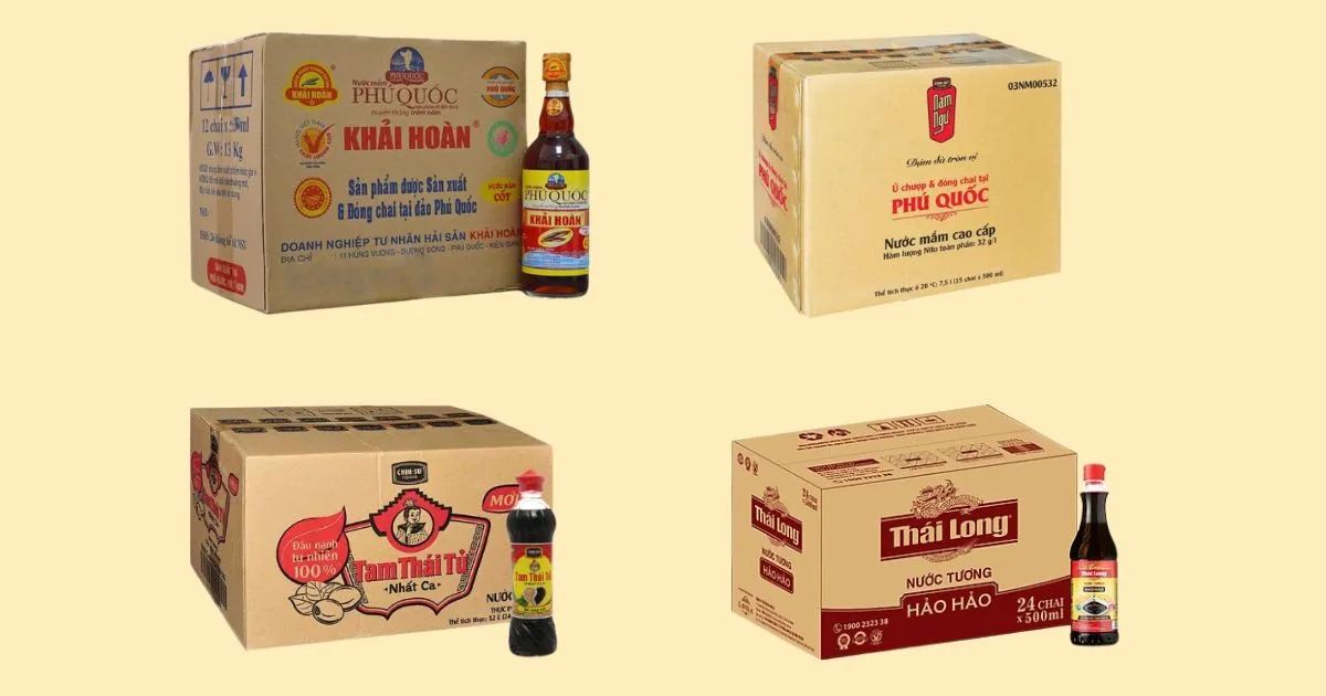 Bao bì carton đựng nước mắm, nước tương