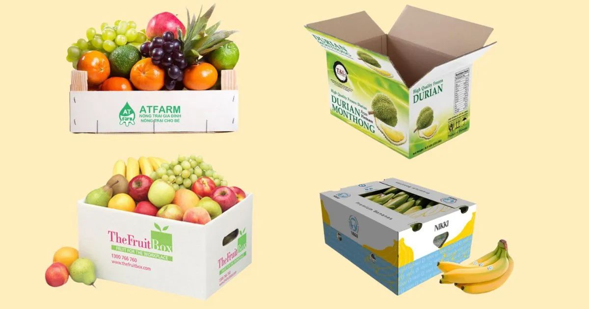 Thùng, hộp carton đựng hoa quả, trái cây