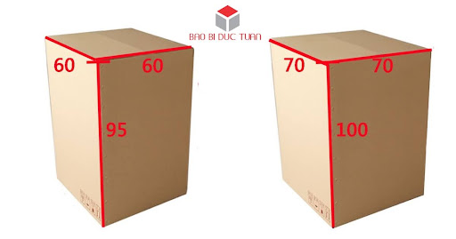 Kích thường thùng carton tùy thuộc vào kích cỡ của máy giặt 