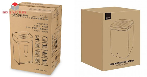 Thùng carton tùy theo thiết kế thông số của máy giặt và yêu cầu của khách hàng