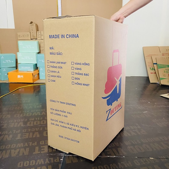 Thùng carton 5 lớp đi máy bay, thùng đựng vali 9 thung 5 lop vali